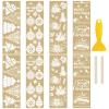 WANDIC 8 PCS Gold Stamping Christmas Rub On Transfer Sticker, Tree Decoration Patterns Decal for Party Present Packaging DIY Junk Journals Furniture for Crafts,10 * 30cm view 1