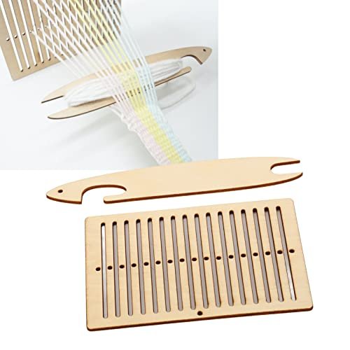 Zerodis 2Pcs Belt Weaving Looms Kit, Wooden Belt Weaving Looms Double Slotted Weaving Shuttle Tools Arts Crafts Supplies for Knitting Bracelet Bag Belt Camera Strap