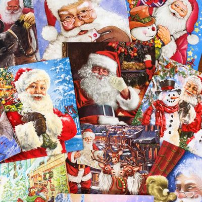 Keep Unique Mystery Pack Decoupage Paper Napkins, 20-ct Assorted Surprise Napkins, Decorative Napkins Santa for Art Craft Junk Journal, 20 Different Designs