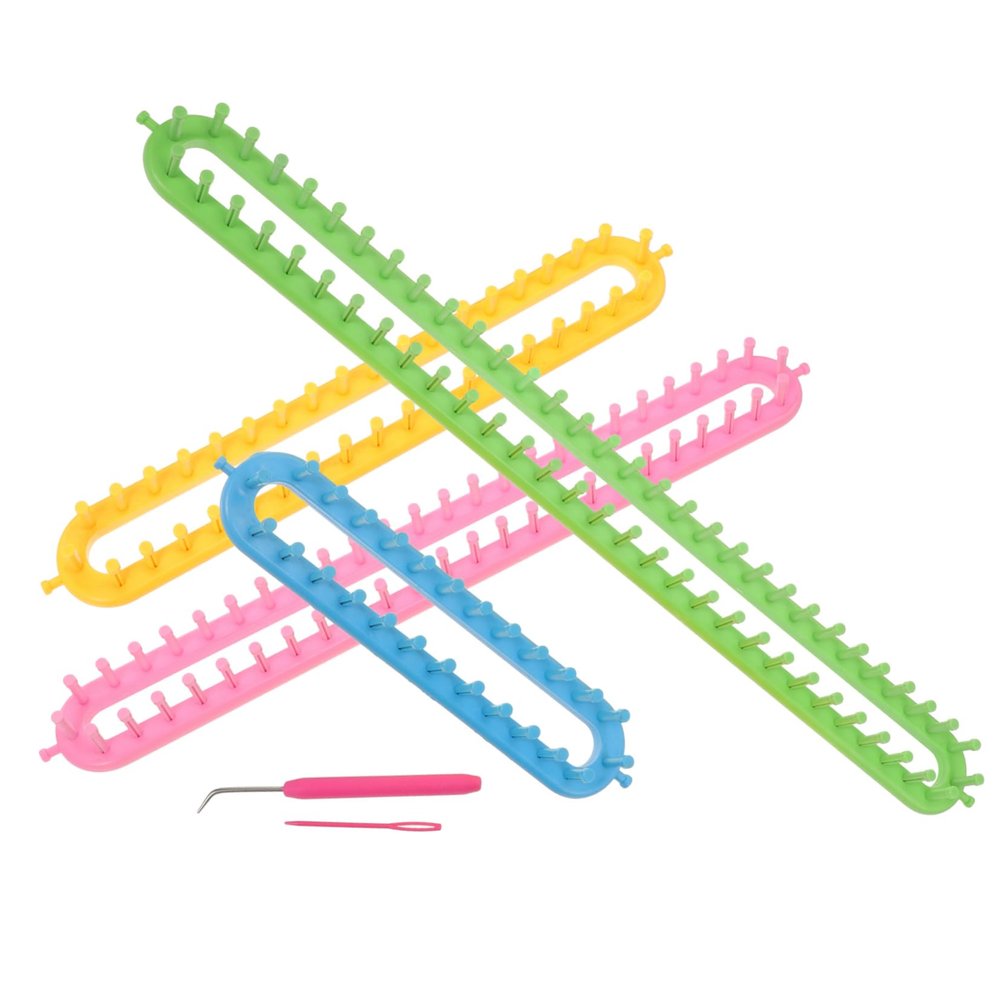 Tofficu DIY Knitting Loom for Adults Scarf Hat Knitter Plastic Weaving Loom Knitting Kit Board Craft Kit for Beginners Pros
