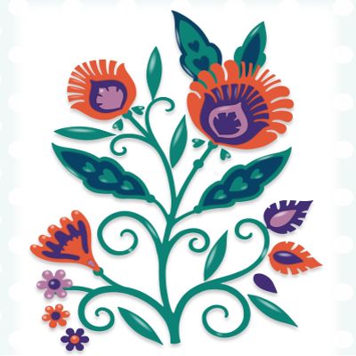 Creative Expressions Paper Cuts Flowers Folk Flora Craft Die, Brown, 4.7 x 3.3 in