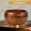 Wooden Yarn Bowl for Crocheting, 7x4 inch Large Rosewood Crochet Holder Gift Accessories and Knitting Gadgets Supplies Handcrafted with Fractal Wood Burning & Blue Resin Inlay ( Blue 7x4 ) view 3