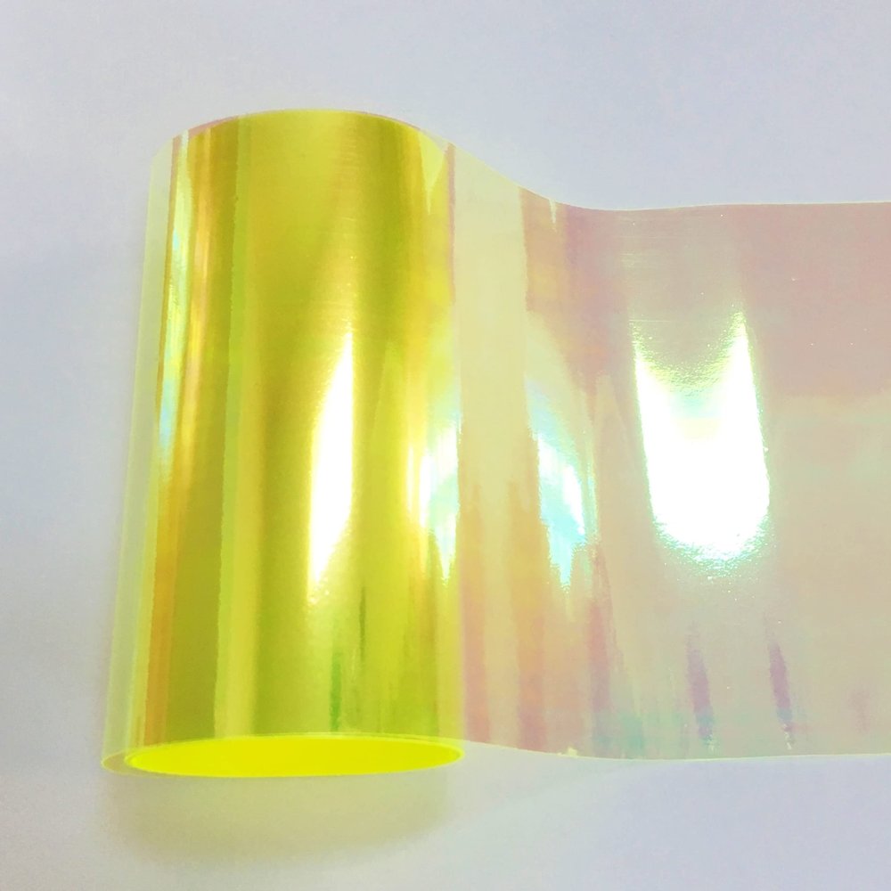 Morezmore M00099 Angelina Fantasy Film Citronella Yellow Gold 4" x 10 Foot Roll Fusible Heat Bondable for Making Wings and Resin Crafts QC1