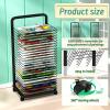 ZDMEI Children's Art Drying Rack,School Studio Canvas Easel,Paper Work Drying and Display,Office Storage Rack,Save Space,Made of Iron,Black view 4