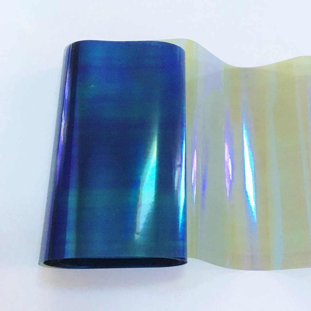 Morezmore M00098 Angelina Fantasy Film Butterfly Blue 4" x 10 Foot Roll Fusible Heat Bondable for Making Wings and Resin Crafts QC1