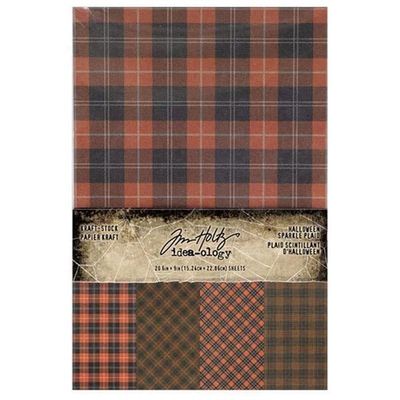 Creative Craft Propducts Kraft-Stock Halloween Sparkle Plaid Tim Holtz Idealogy