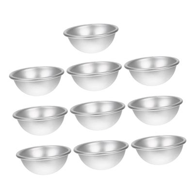 KONTONTY 10pcs Semi-Sphere Bath Molds Aluminium Alloy DIY Bath Salt Molds for Cake and Dessert Making Durable Household Crafting Tools Medium