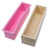 SEWOART Large Silicone Soap Mold Wooden Box for DIY Soap Loaf Cake Making Color view 1
