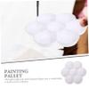 TEHAUX 4pcs Plum Blossom Shaped Mixing Tray Material Watercolor Palette for Artists Lightweight and Easy to Clean Suitable for Oil and Watercolor Pigments view 4