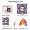 Latch Hook Pillow Kits for Adults Cartoon Cute Skull Girl DIY Pillow Cover Printed Pillowcase Crochet Yarns Hooking Handmade Cushion for Home Sofa Decor 17x17inch(1) view 2