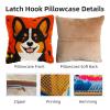 Latch Hook Pillow Kits for Adults Happy Halloween Corgi Dog DIY Pillow Cover Printed Pillowcase Crochet Yarns Hooking Handmade Cushion for Home Sofa Decor 17x17inch(2) view 3