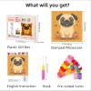 Latch Hook Pillow Kits for Adults Happy Halloween Pug Dog and Pumpkin DIY Pillow Cover Printed Pillowcase Crochet Yarns Hooking Handmade Cushion for Home Sofa Decoration 17x17inch(2) view 2