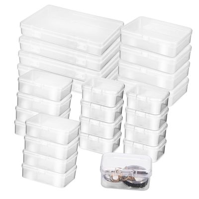 CORHAD 24pcs Small Organizer Boxes Locking Lids Plastic Storage Containers for Crafts Beads Office Kitchen
