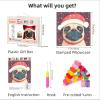DIY Latch Hook Pillow Kits for Adults Merry Christmas Pug Dog Pillow Cover Printed Pillowcase Crochet Yarns Hooking Handmade Cushion for Home Sofa Decoration 17x17inch(3) view 2