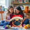 DIY Latch Hook Pillow Kits for Adults Merry Christmas Pug Dog Pillow Cover Printed Pillowcase Crochet Yarns Hooking Handmade Cushion for Home Sofa Decoration 17x17inch(3) view 4