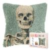 Latch Hook Pillow Kits for Adults Halloween Skeleton DIY Pillow Cover Printed Pillowcase Crochet Hooking Yarns Handmade Cushion for Home Sofa Decoration 17x17inch(2) view 1