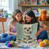 Latch Hook Pillow Kits for Adults Halloween Skeleton DIY Pillow Cover Printed Pillowcase Crochet Hooking Yarns Handmade Cushion for Home Sofa Decoration 17x17inch(2) view 4