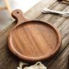 SABALON Cafeteria Tray Pizza Tray Wooden Tray Restaurant Meal Serving Tray Walnut Round Cake Sushi Pizza Tray Serving Trays(10in) view 4