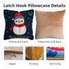 DIY Latch Hook Pillow Kits for Adults Merry Christmas Winter Snowman Pillow Cover Printed Pillowcase Crochet Yarns Hooking Handmade Cushion for Home Sofa Decoration 17x17inch(19) view 3
