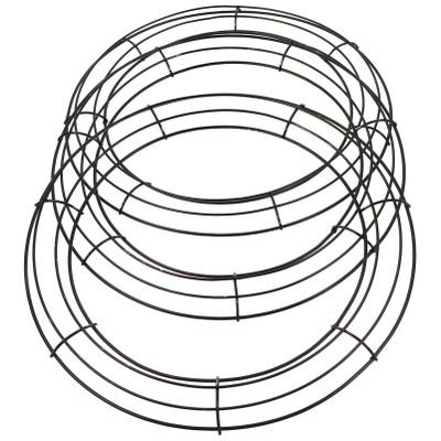 GOOHOCHY 3pcs Wire Wreath Forms DIY Wreath Frame Flower Hanging Loop for Home Decor