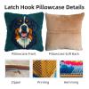 DIY Latch Hook Pillow Kits for Adults Bernese Mountain Dog Portrait Printed Pillowcase Crochet Yarns Hooking Handmade Pillow Cover Cushion for Home Sofa Decoration 17x17inch(2) view 3