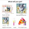 DIY Latch Hook Pillow Kits for Adults Running Border Collie Dog in Sunflowers Printed Pillowcase Crochet Yarns Hooking Handmade Pillow Cover Cushion for Home Sofa Decoration 17x17inch(1) view 2