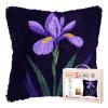 DIY Latch Hook Pillow Kits for Adults Iris Flower Printed Pillowcase Crochet Yarns Hooking Handmade Pillow Cover Cushion for Home Sofa Decoration 17x17inch(3) view 1