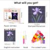 DIY Latch Hook Pillow Kits for Adults Iris Flower Printed Pillowcase Crochet Yarns Hooking Handmade Pillow Cover Cushion for Home Sofa Decoration 17x17inch(3) view 2