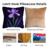 DIY Latch Hook Pillow Kits for Adults Iris Flower Printed Pillowcase Crochet Yarns Hooking Handmade Pillow Cover Cushion for Home Sofa Decoration 17x17inch(3) view 3