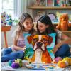 DIY Latch Hook Pillow Kits for Adults Cartoon Boxer Dog with Flower GRAP Printed Pillowcase Crochet Yarns Hooking Handmade Pillow Cover Cushion for Home Sofa Decoration 17x17inch(3) view 4