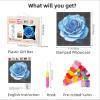 DIY Latch Hook Pillow Kits for Adults Rose with Black Background Printed Pillowcase Crochet Yarns Hooking Handmade Pillow Cover Cushion for Home Sofa Decoration 17x17inch(1) view 2