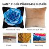 DIY Latch Hook Pillow Kits for Adults Rose with Black Background Printed Pillowcase Crochet Yarns Hooking Handmade Pillow Cover Cushion for Home Sofa Decoration 17x17inch(1) view 3