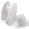 CABODYALS 5 Yards 1 1/2 Inch White Faux Pearl Edge Ribbon Organza Mesh Smooth Ribbon Fishtail Sheer Transparent Ribbons Rolls with Spool for Sewing Making Crafts Corsage Wedding Invition Christmas view 1