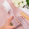 CABODYALS 5 Yards 1 1/2 Inch White Faux Pearl Edge Ribbon Organza Mesh Smooth Ribbon Fishtail Sheer Transparent Ribbons Rolls with Spool for Sewing Making Crafts Corsage Wedding Invition Christmas view 4