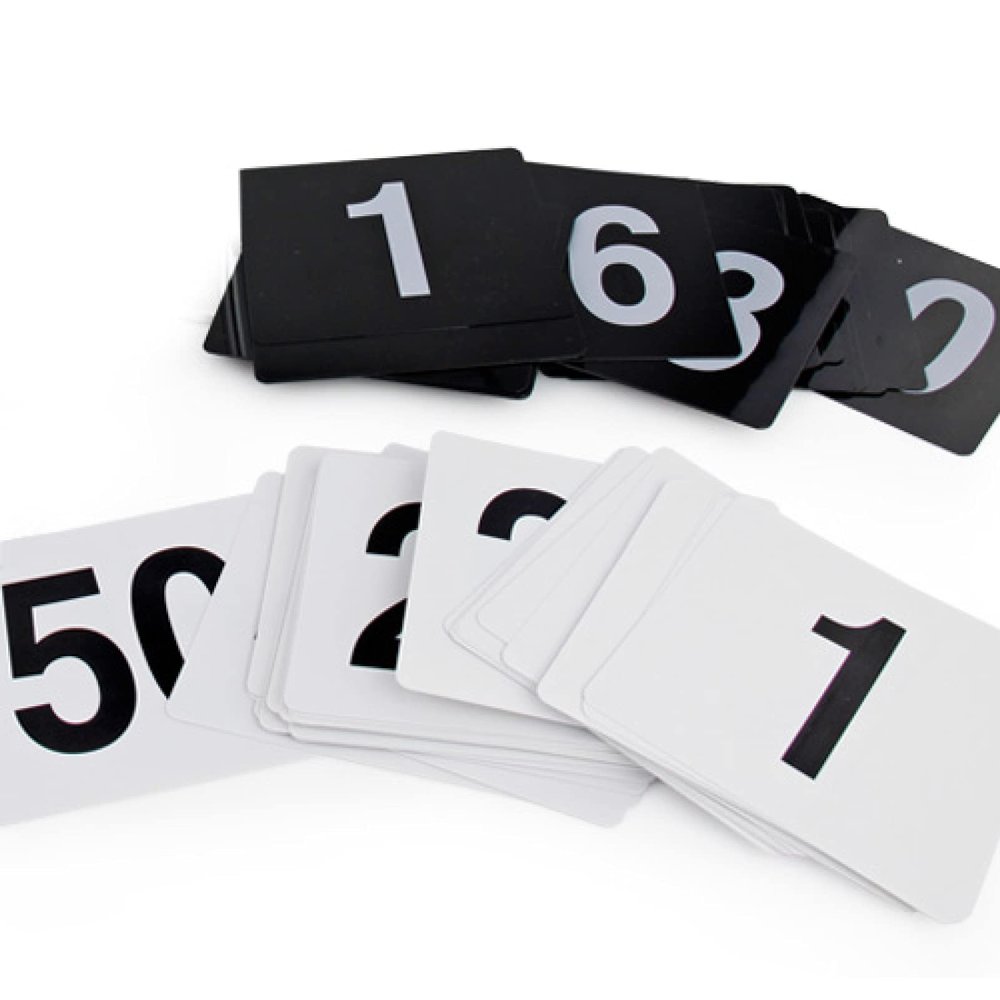 GENVQdf Wedding Card Wine Glass Card, 25 Pcs Simple and Practical Digital Plastic Table Number Card Wedding Banquet Party Accessories Decoration Seat Card(Black)