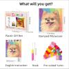 DIY Latch Hook Pillow Kits for Adults Cartoon Cute Pomeranian Dog Printed Pillowcase Crochet Yarns Hooking Handmade Pillow Cover Cushion for Home Sofa Decor 17x17inch(1) view 2