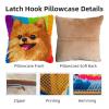 DIY Latch Hook Pillow Kits for Adults Cartoon Cute Pomeranian Dog Printed Pillowcase Crochet Yarns Hooking Handmade Pillow Cover Cushion for Home Sofa Decor 17x17inch(1) view 3