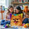 DIY Latch Hook Pillow Kits for Adults Cartoon Cute Pomeranian Dog Printed Pillowcase Crochet Yarns Hooking Handmade Pillow Cover Cushion for Home Sofa Decor 17x17inch(1) view 4