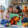 DIY Latch Hook Pillow Kits for Adults Cartoon Cute Dachshund Dog and Butterfly Printed Pillowcase Crochet Yarns Hooking Handmade Pillow Cover Cushion for Home Sofa Decor 17x17inch(1) view 4