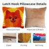 DIY Latch Hook Pillow Kits for Adults Cartoon Cute Pomeranian Dog Printed Pillowcase Crochet Yarns Hooking Handmade Pillow Cover Cushion for Home Sofa Decor 17x17inch(17) view 3