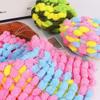 4 Balls Pom Bomb Yarn, 100% Polyester Pomp-A-Doodle Jelly Bean Ball Yarn for Crochet Knitting Blanket Mat Pet Nest 500g (Macaroon, L) view 3