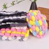4 Balls Pom Bomb Yarn, 100% Polyester Pomp-A-Doodle Jelly Bean Ball Yarn for Crochet Knitting Blanket Mat Pet Nest 500g (Macaroon, L) view 4