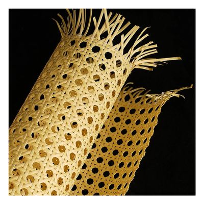 Ayuduots Pre-Woven Cane Webbing Sheet, Plastic Rattan Open Mesh Cane Net Hexagon Weave Mesh for Cabinet Chair Furniture Repair, 19.7 Inch x 39.4 Inch, Yellow