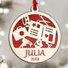 Personalized Scrapbook 2-Layer Wood Ornament Custom Name Christmas Hanging Keepsake for Scrapbooking Lovers Unique Holiday for Bookworm, Book Club, Librarian, Reading Fans, Bookish Home Decor view 1
