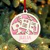 Personalized Scrapbook 2-Layer Wood Ornament Custom Name Christmas Hanging Keepsake for Scrapbooking Lovers Unique Holiday for Bookworm, Book Club, Librarian, Reading Fans, Bookish Home Decor view 2