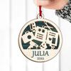 Personalized Scrapbook 2-Layer Wood Ornament Custom Name Christmas Hanging Keepsake for Scrapbooking Lovers Unique Holiday for Bookworm, Book Club, Librarian, Reading Fans, Bookish Home Decor view 3