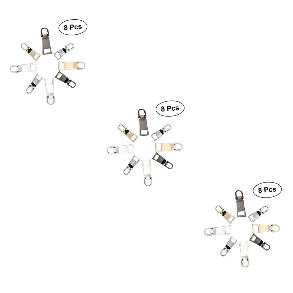 SEWACC 2sets Coat Luggage Handbag Zipper Repair Kit Zipper Pulls 3/5 Sizes Easy to Use Slider Replacements 8pcs*2