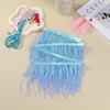 Soarer Light Blue Ostrich Feather Trim - 1.5Ply 4-5Inch 2Yards Feathers Fringe Trim for DIY Sewing Clothing,Halloween Home Party(1.5ply-Light Blue) view 4