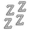 uxcell 10 Pcs Iron on Letter Patches, Letter Z Rhinestone Alphabet Applique Rhinestone Pearl English Letter Sewing Patches for Clothing Hats Jeans Shoes DIY Craft, White/Black view 1