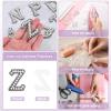 uxcell 10 Pcs Iron on Letter Patches, Letter Z Rhinestone Alphabet Applique Rhinestone Pearl English Letter Sewing Patches for Clothing Hats Jeans Shoes DIY Craft, White/Black view 3